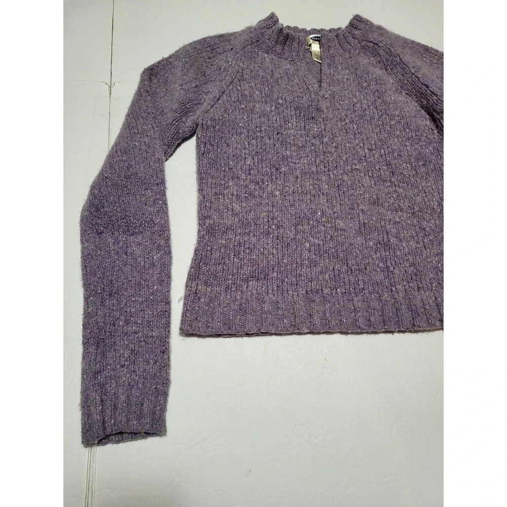 (#L7) Old Navy Knit V-neck Pullover Sweater Youth Size Medium Purple Lambs Wool